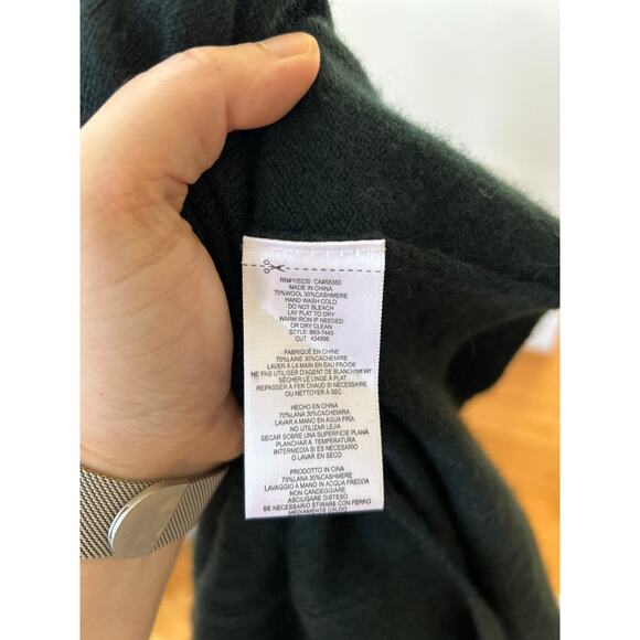 Joie Cashmere Oversize Asymmetric Hem Dark Forest Green Sweater - Picture 5 of 7